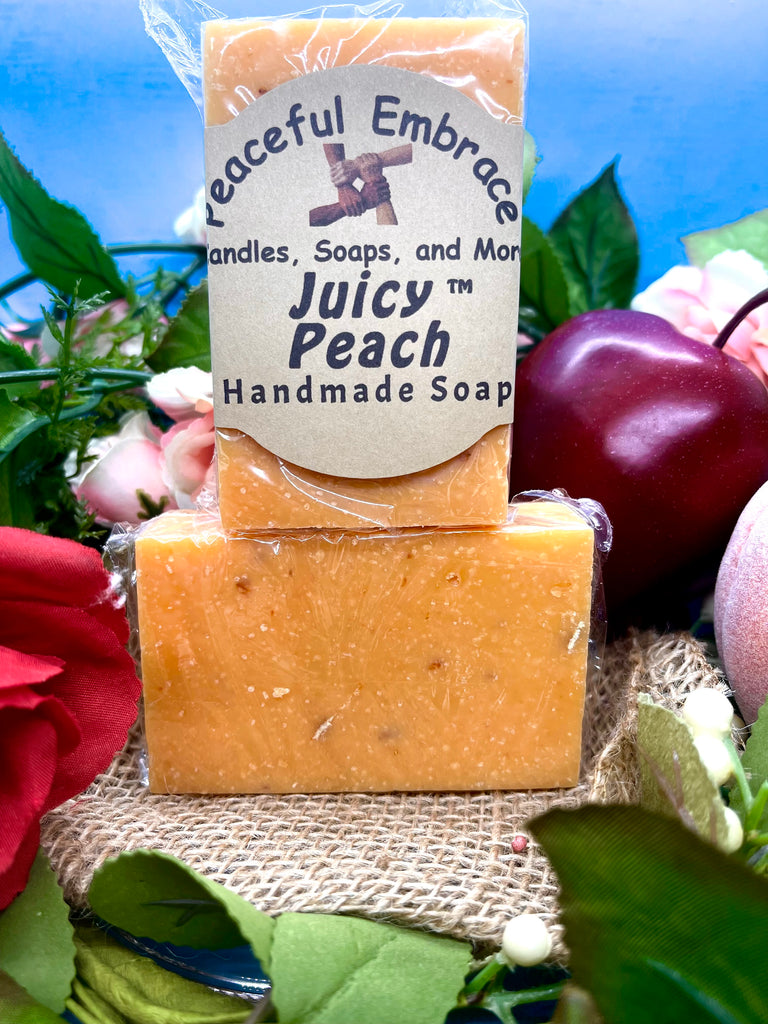 Juicy Peach Shea Butter Soap – Peaceful Embrace Candles, Soaps, and More